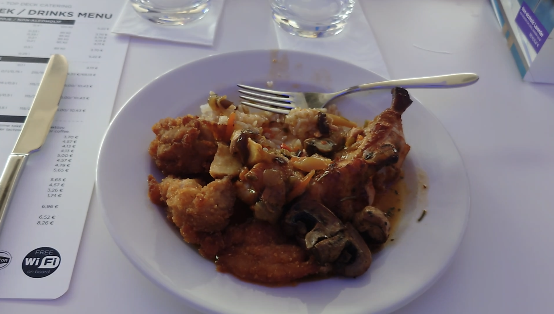 Dining at boat party