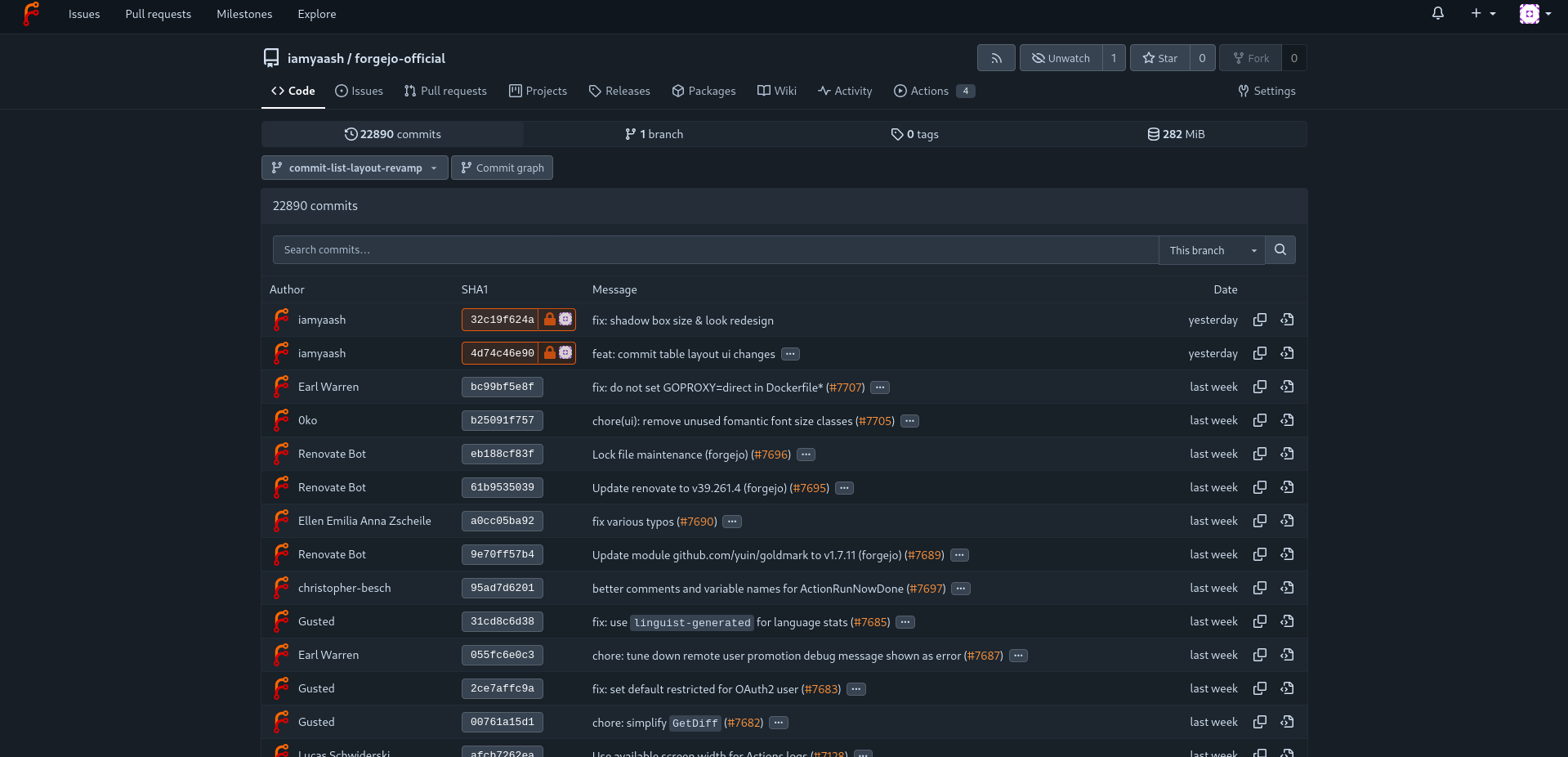 forjejo-current-commit-table
